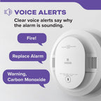 Hardwired Smoke & Carbon Monoxide Detector, 10-Year Battery Backup, Voice Alerts, Interconnectable LED Warning Light
