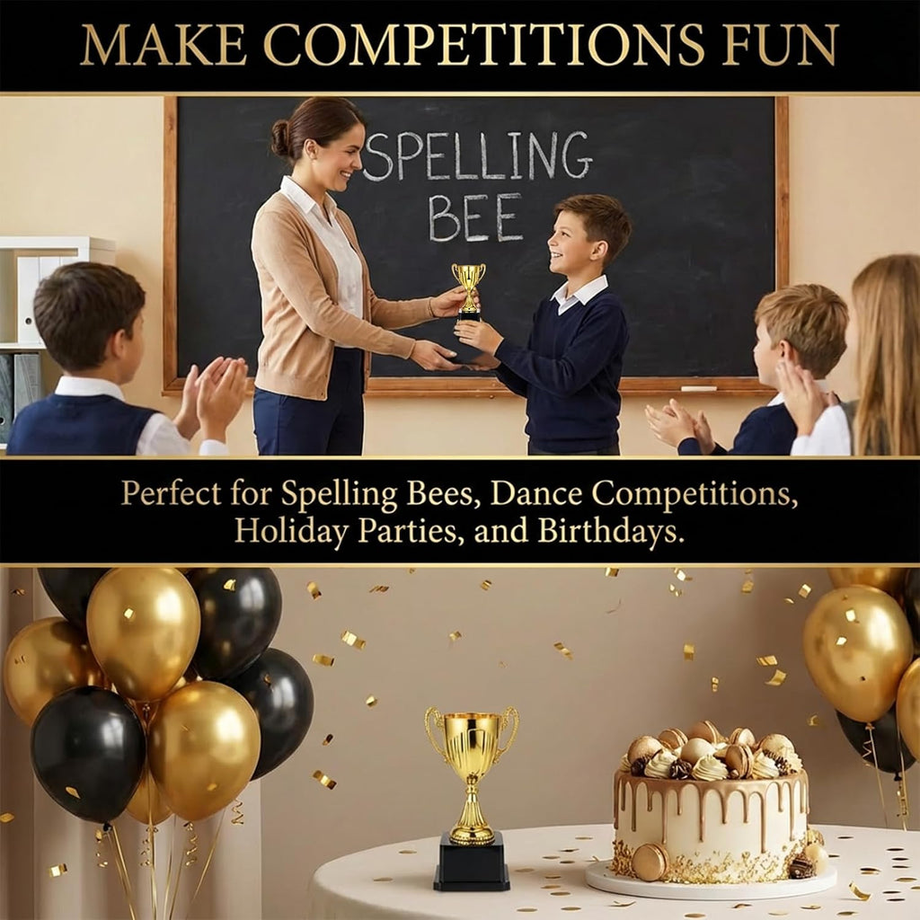 Gold Plastic Trophy, Plastic Trophy Cup Winning Prize for Sports Tournaments Competitions Party