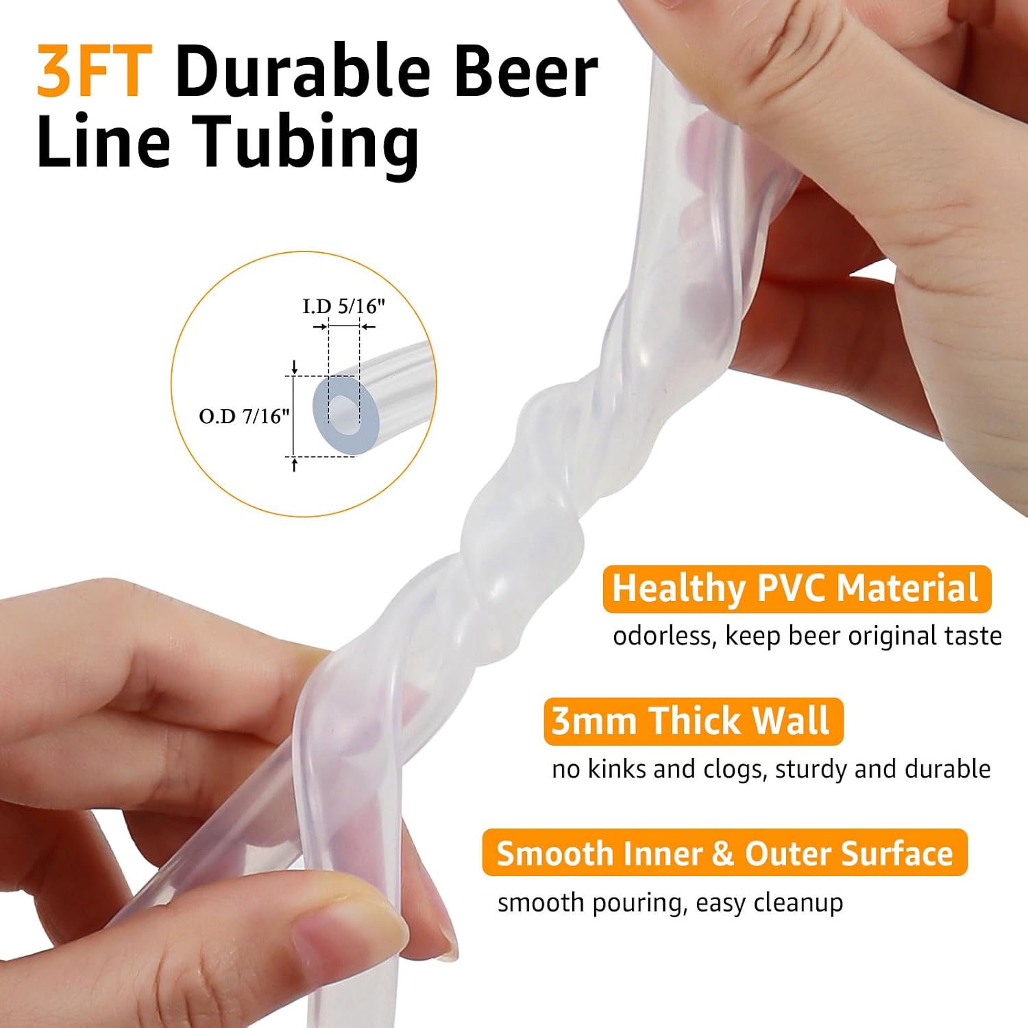 3FT Ball Lock Beer Line Assembly Kit Picnic Tap Corny Keg Dispenser 1 Pack | Pre-Assembled, Healthy Picnic Tap, Food
