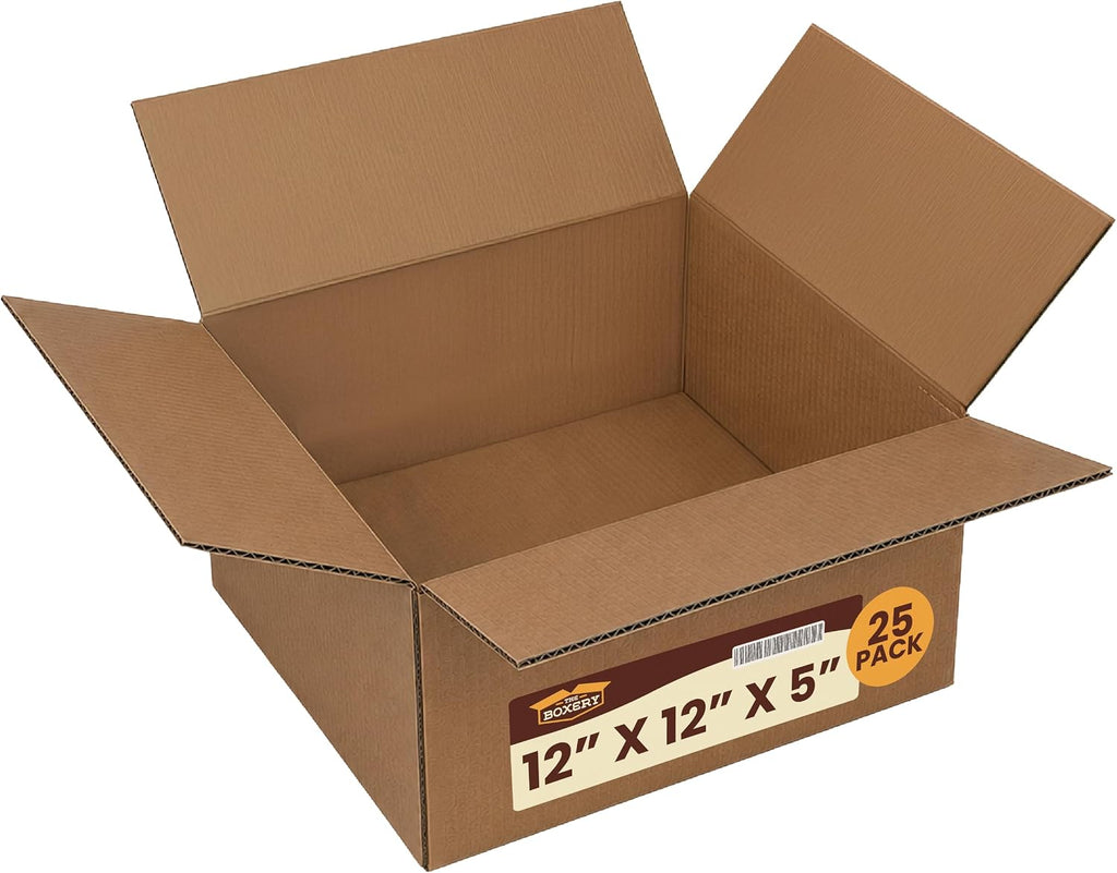 12"x12"x5" Corrugated Shipping Boxes 25-Pack