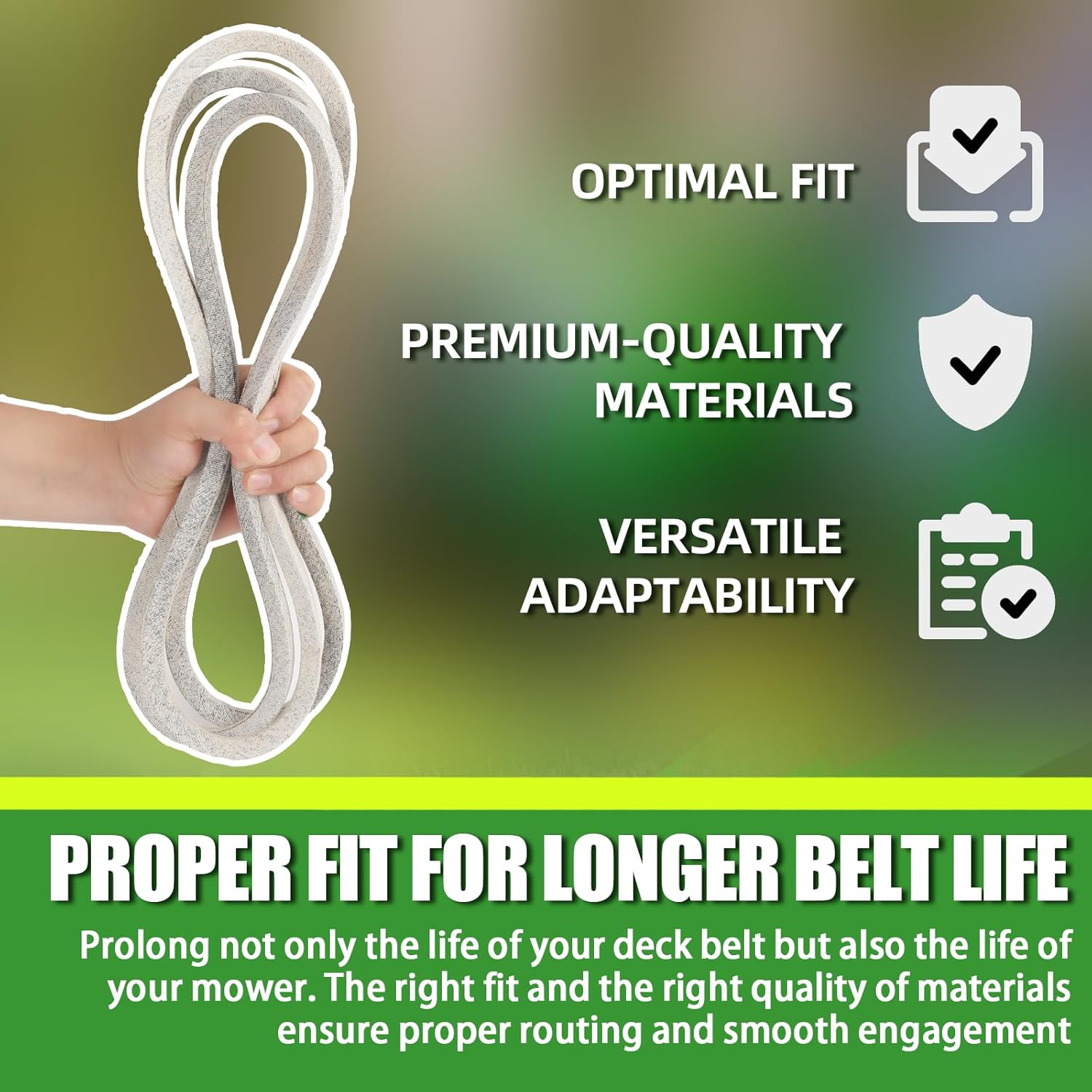 42" Lawn Mower Deck Belt Compatible with JohnDeere Lawn Mower Replaces Part Number GX20072 Flat Belts GY20570 Deck