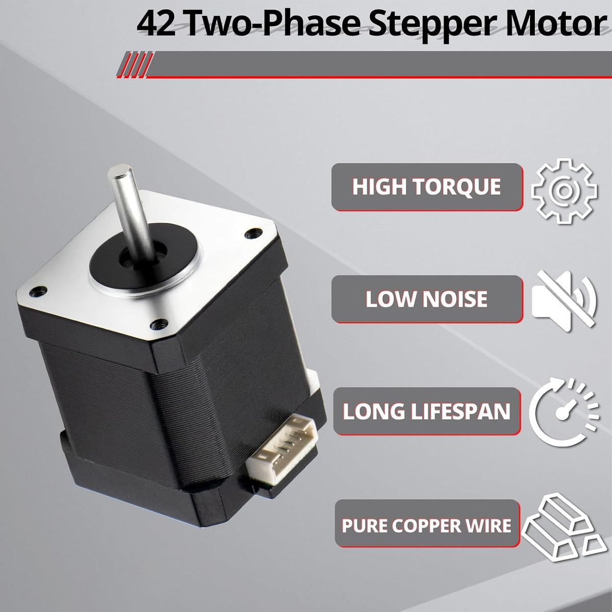 MAKERELE 3PC Nema 17 Stepper Motor Bipolar 1.7A, 48mm Body