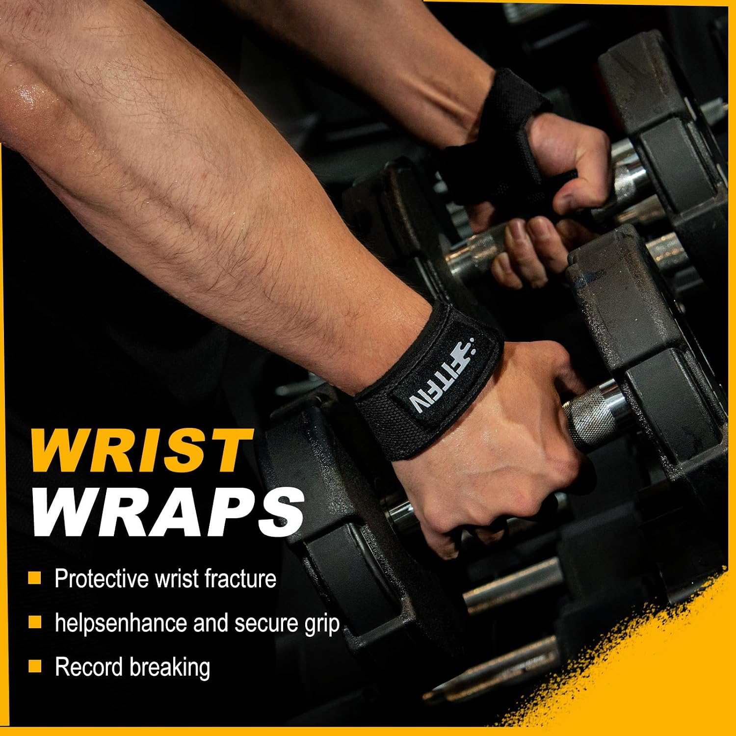 Lifting Straps for Weightlifting, Lifting Wrist Straps for Gym Strength Training, Neoprene-padded Wrist Cushion - Men