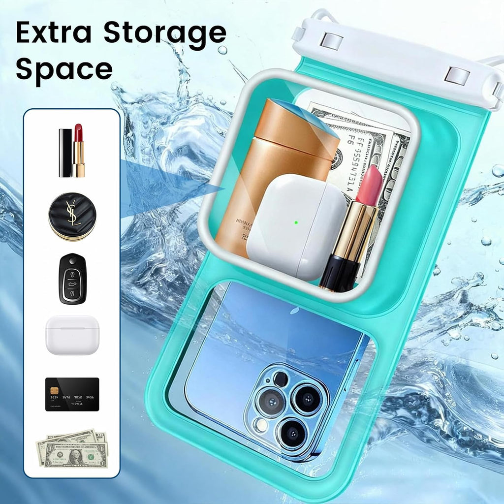 2 Pack IPX8 Waterproof Phone Pouch, Large Space Cell Phone Pouch Floating, Water Proof Phone Case with Lanyard, Phone