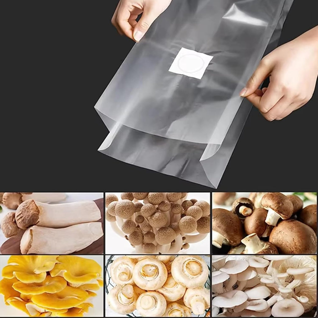 Mushroom Grow Bags, 50 Pack Mushroom Spawn Bags, 5" x 4" x 20", 6 Mil Thick Durable,Tear Resistant, 0.2 Micron