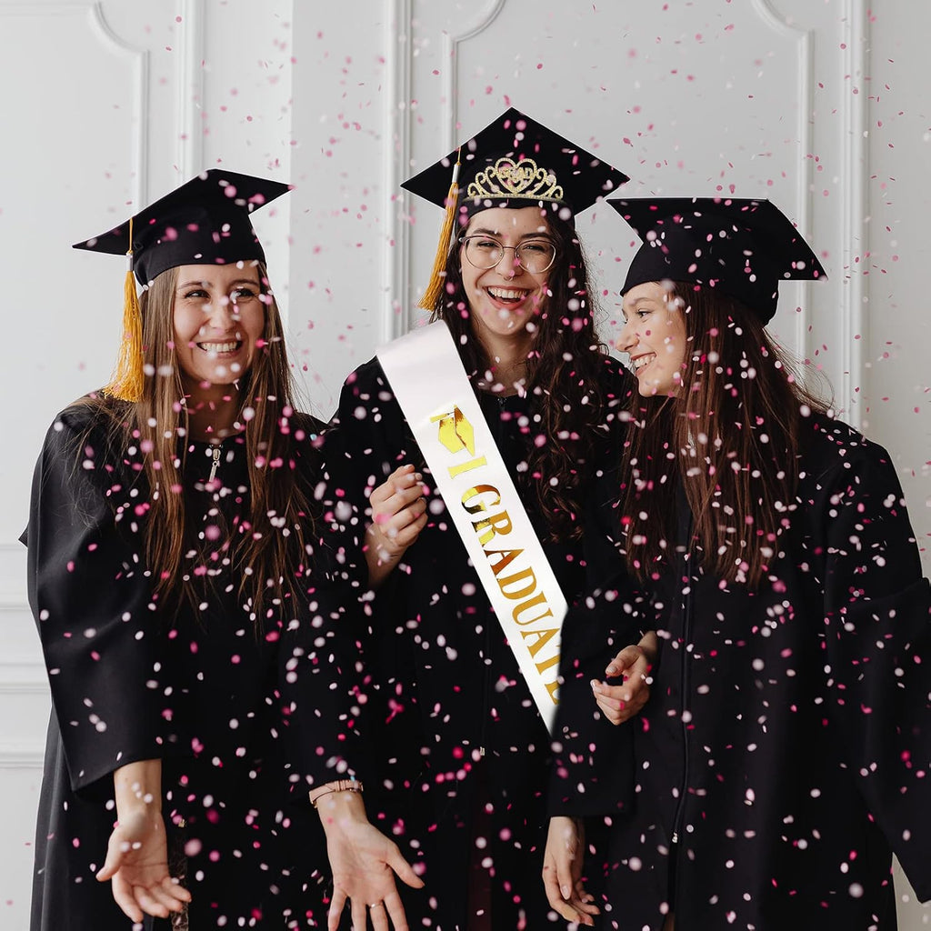Gold Graduate Crown and Sash - Congratulations Grad Party Decorations 2026- Women's Grad Tiara and Sash