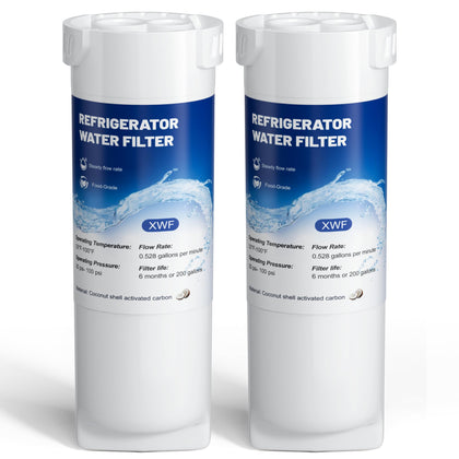 XWF Water Filter Replacement Compatible with GE XWF Water Filter,（Not XWFE), fit for WR17X30702 GBE21,Pack of 2,By