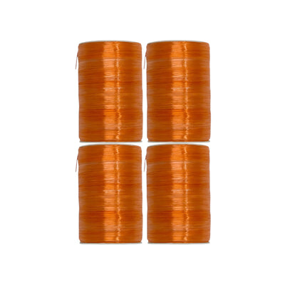Value Pack 4 Rolls, Total 400 Yards (1200 Feet), 37 Colors Available, Pearlized Rayon Raffia Ribbon, 1/4 Inch x 100