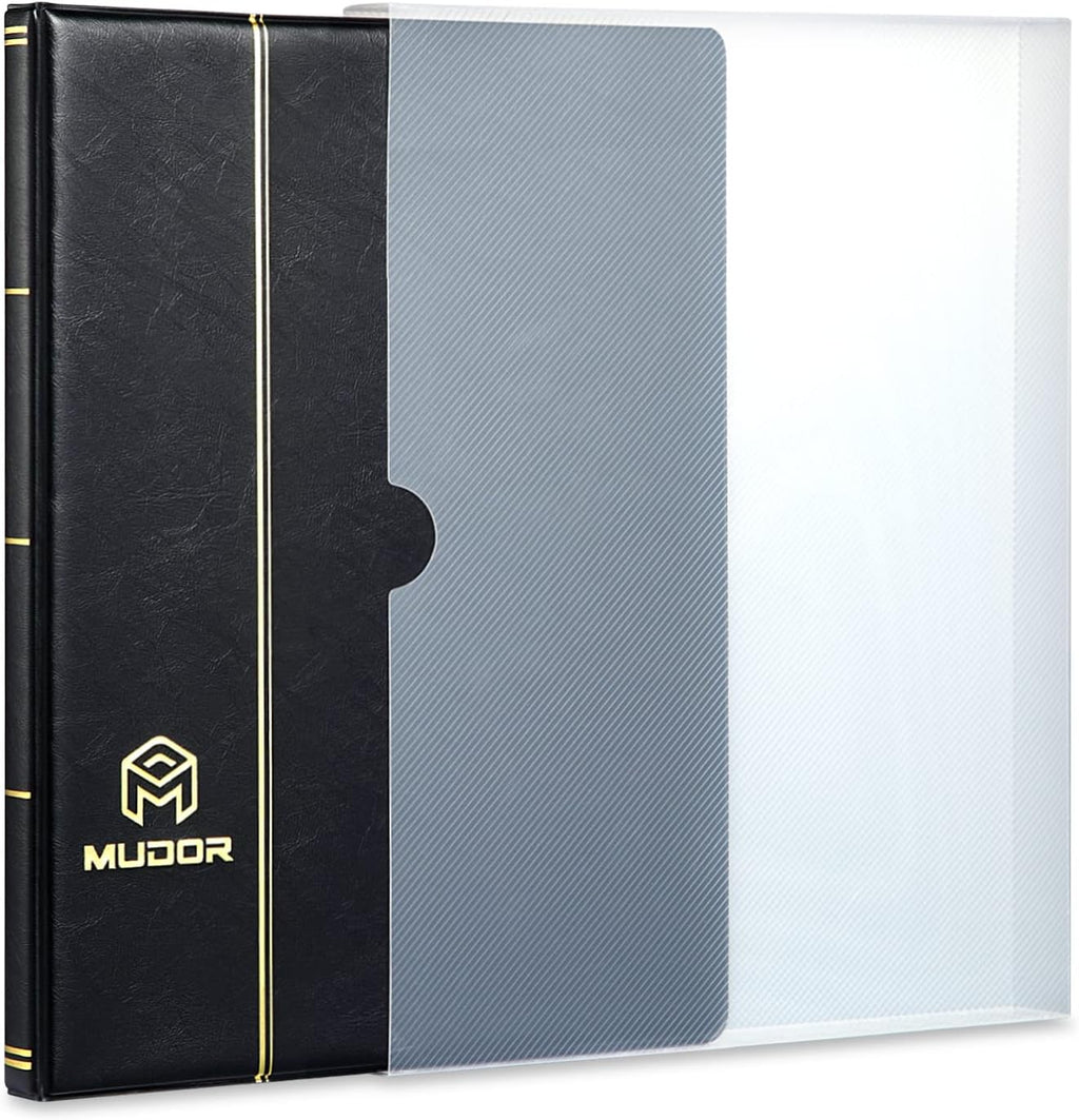 5 Row Stamp Collection Book,Stamp Albums for Collectors | 10 Sheets Stamp Pages, Black Stamp Collecting Supplies