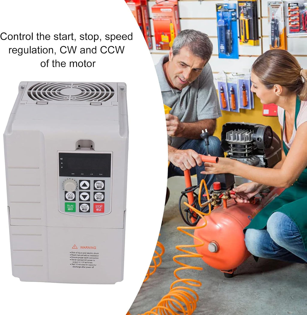 Motor Speed Governor,7.5KW VFD Variable Frequency Converter Single Phase 220V Input 3 Phase 380V Output Speed Control Governor
