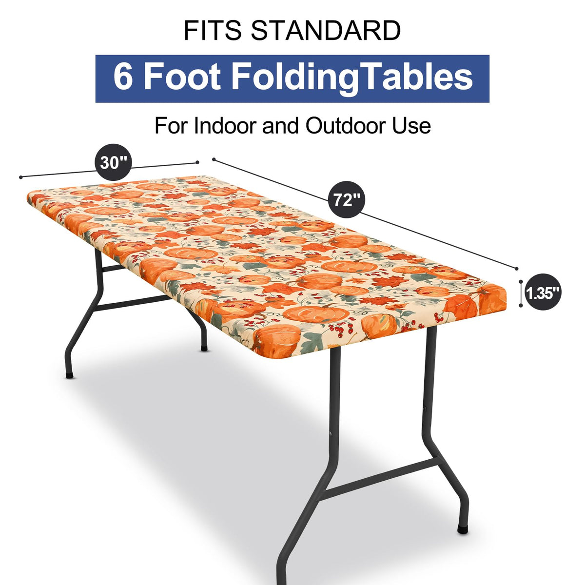 Rectangle Table Cloth Cover 6 Foot Elastic Fitted Tablecloth