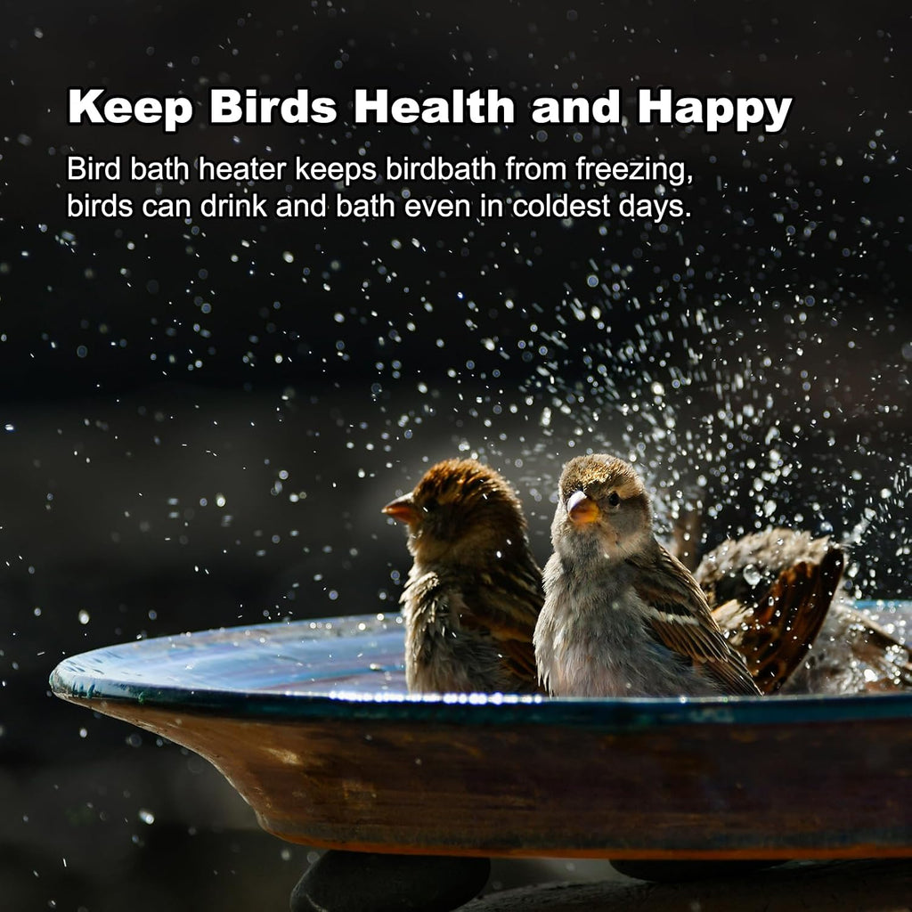 Bird Bath Heater for Outdoors in Winter, Birdbaths Deicer with Thermostatically Controlled, Made of Heavy Duty