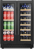 24" Dual Zone Wine and Beverage Refrigerator Quiet Black