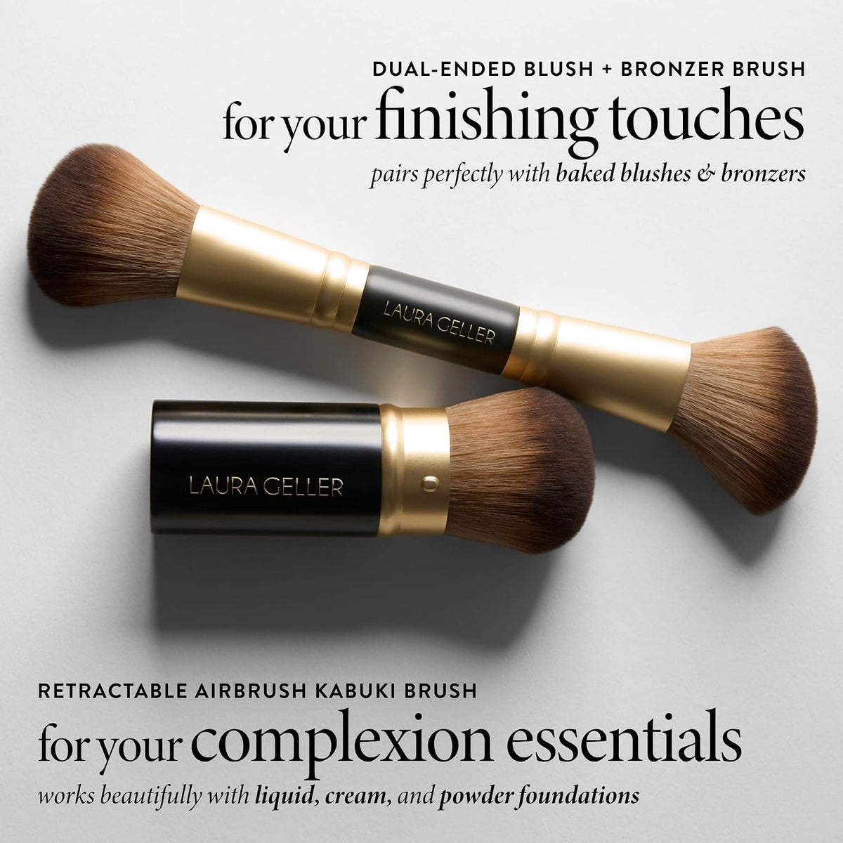 LAURA GELLER Makeup Brushes - 06 Face It All 2pc With Kabuki Brush