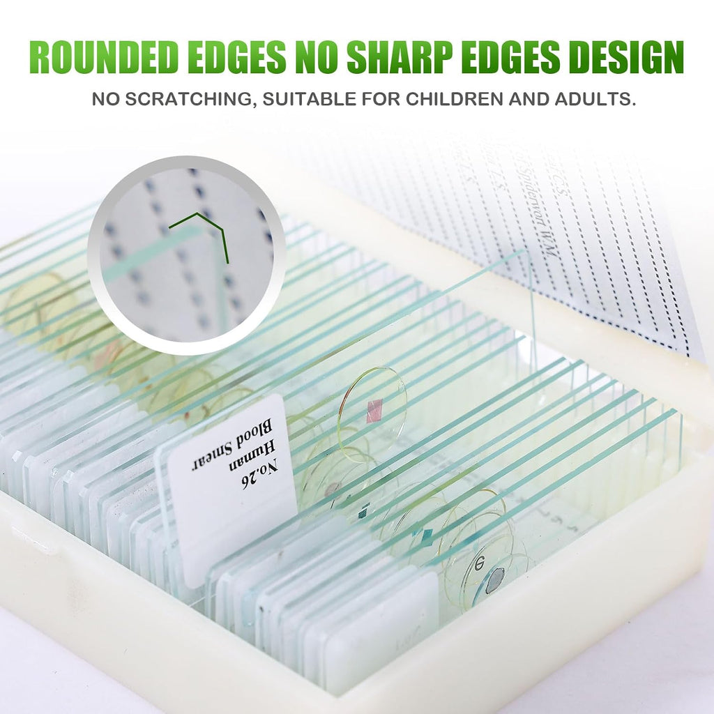 120 Microscope Slides with Specimens, Plant, Insect, Animal, Algae Slide Set for Biological Science Laboratory Basic