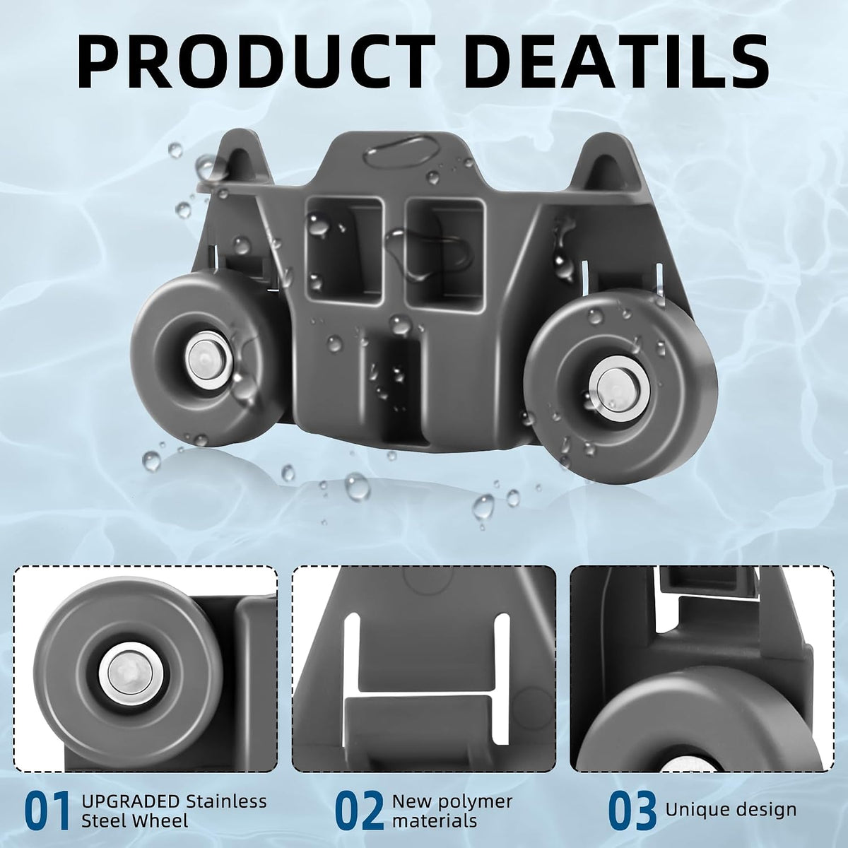 W10195416 Dishwasher Wheels Lower Rack Fit for Ken-more Whirl-pool