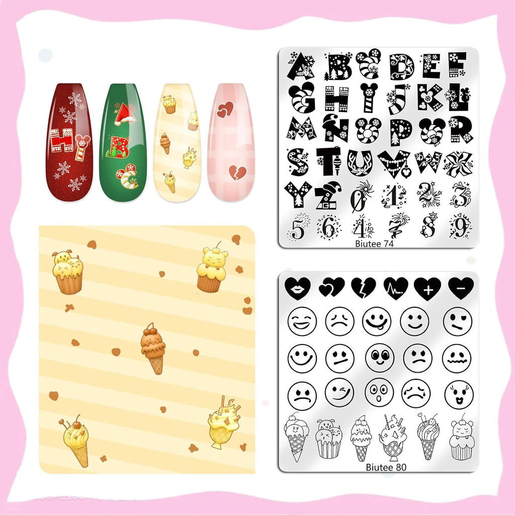 16PCS Nail Stamping Plates Nail Stamping Kit with Nail Art Stamper