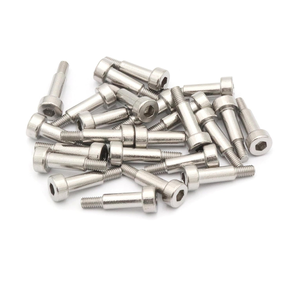 30pcs Hex Socket Shoulder Bolt, 4mm x M3 x 10mm Hex Socket Shoulder Bolt, 304 Stainless Steel (Silvery)