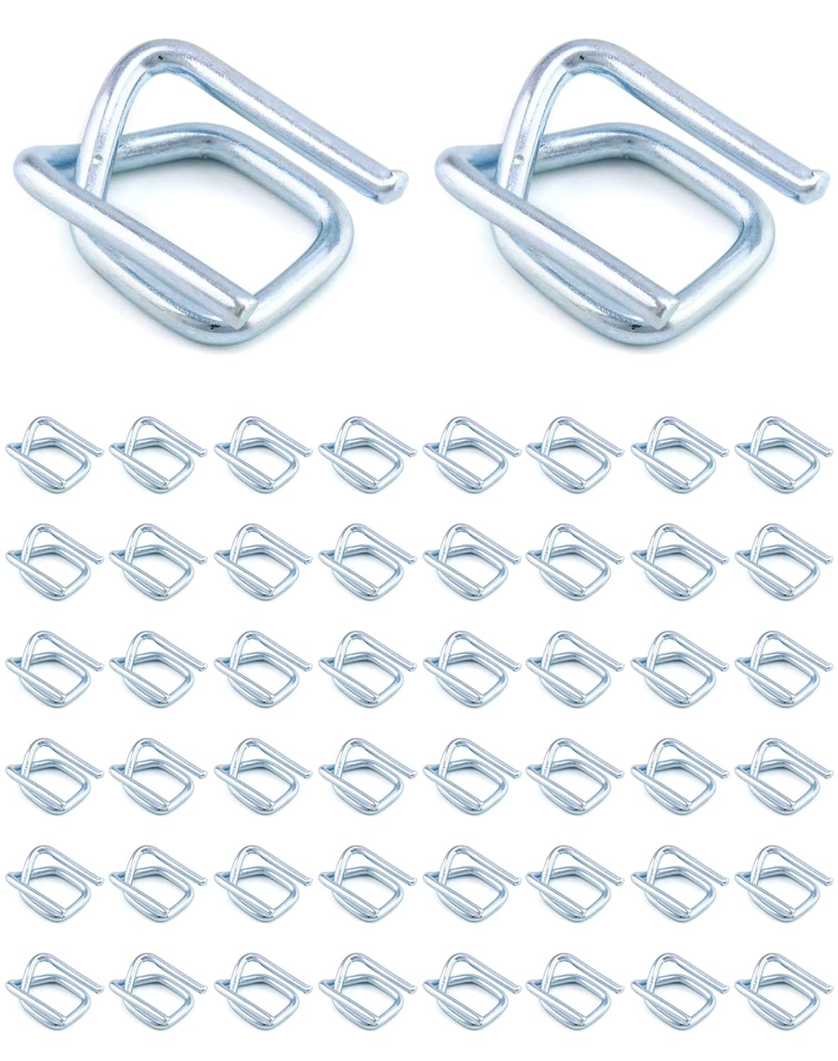 Metal Wire Buckle, 1/2" Width, 50 Pack, Silver