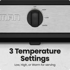 Triple Slow Cooker & Food Warmer, Three Crock Slowcooker with 2.5 Qt. Ceramic Crocks, 7.5-Quart Total Capacity