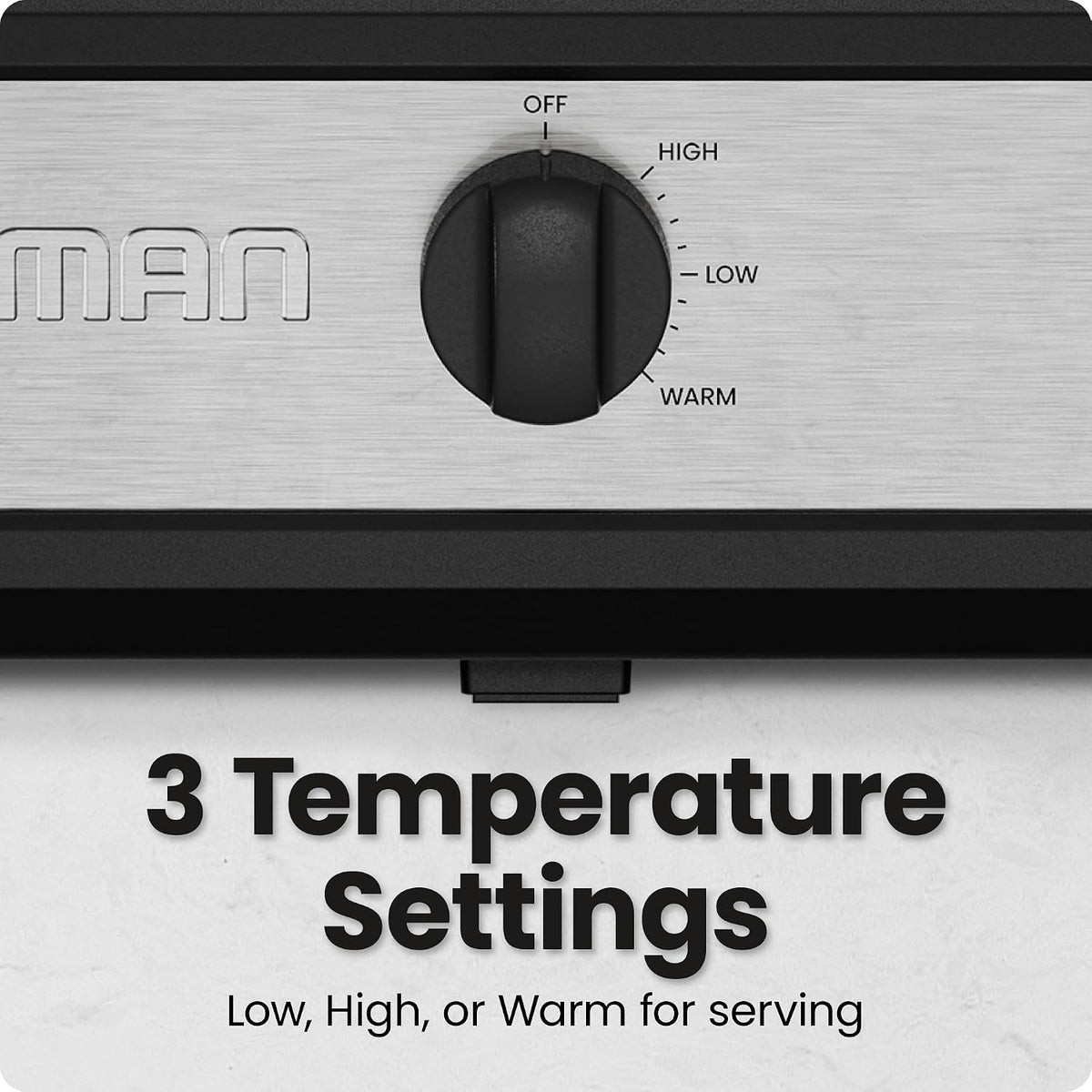 Triple Slow Cooker & Food Warmer, Three Crock Slowcooker with 2.5 Qt. Ceramic Crocks, 7.5-Quart Total Capacity
