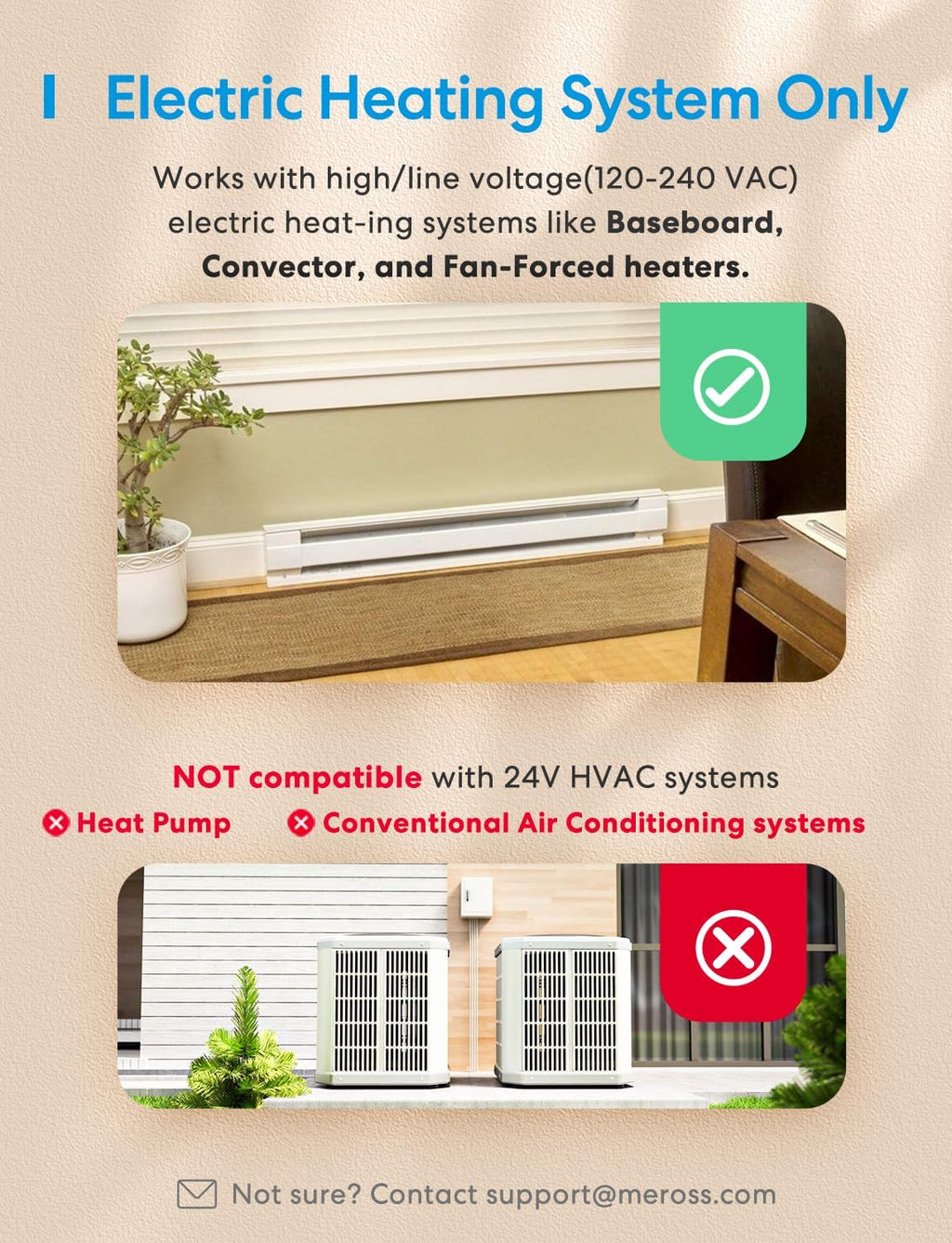 Matter Smart Thermostat for Electric Baseboard Heaters | WiFi Programmable Thermostat Works with HomeKit, Alexa
