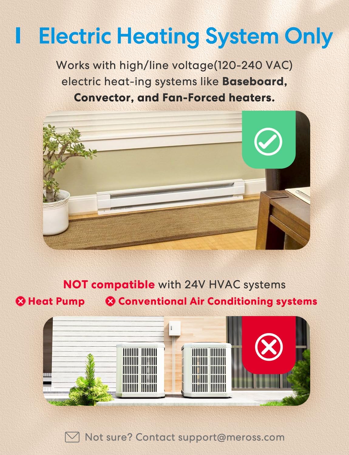 Matter Smart Thermostat for Electric Baseboard Heaters | WiFi Programmable Thermostat Works with HomeKit, Alexa