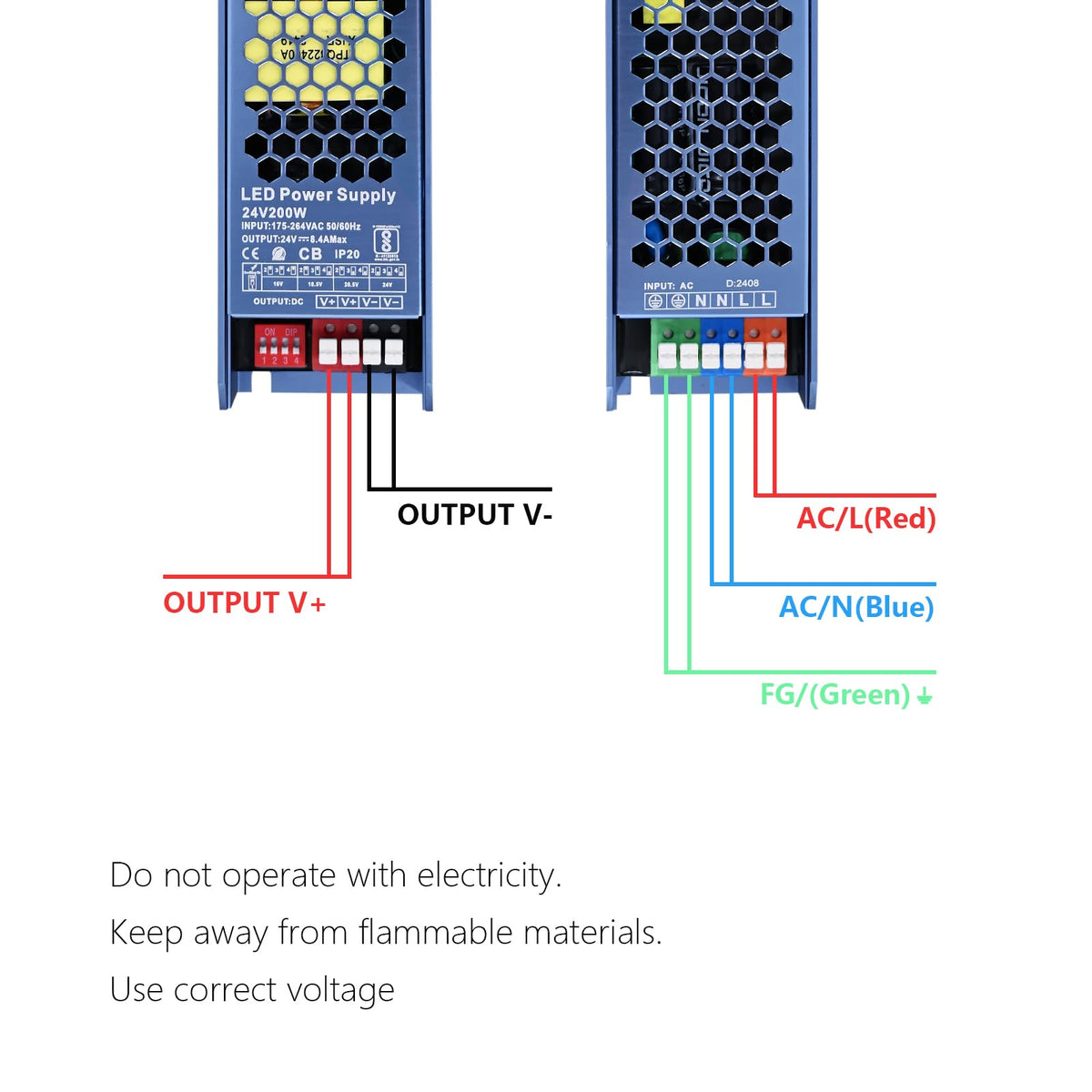 Constant Voltage LED Driver 24V 200W 8,33A, Switching Power Supply
