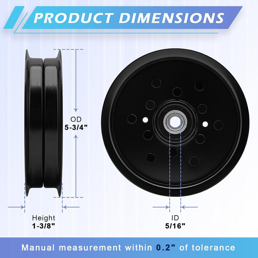 Lawn Mower Idler Pulley Replaces 756-04141 Compatible with Cub Cadet MTD White Outdoor RZT 50 ZT 50