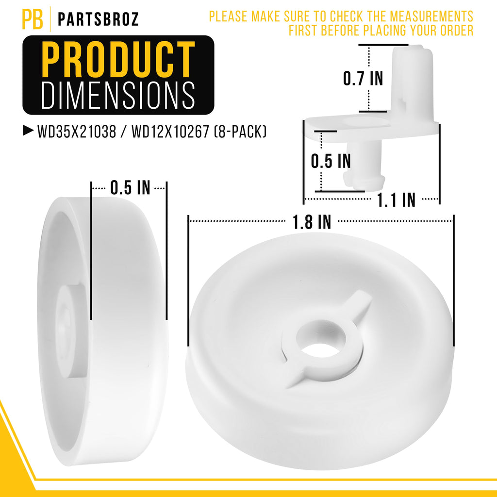 Dishwasher Lower Rack Wheel for General Electric GE GSD4330Z00WW
