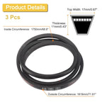 uxcell 3 Pack B69 Classic V-Belt, 72" Outside Circumference, Black, Industrial Rubber V-Belt