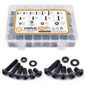 288PCS M6 M8 Button Head Hex Socket Cap Screws Bolts Nuts Washer Assortment Kit, 10.9 Grade Alloy Steel Black Oxide