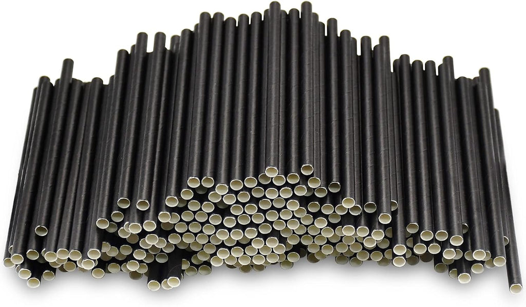 Short Paper Straws Bulk 5.5 inch 500 ct Biodegradable Black Straws