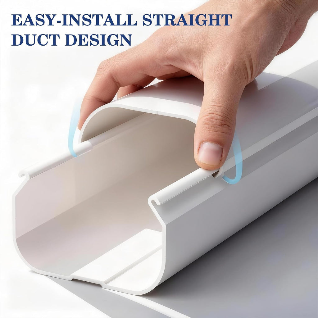 16.5ft Mini Split Line Set Cover 4" PVC for AC & Heat Pump White | Premium PVC & ABS; UV-resistant; snap-on for quick