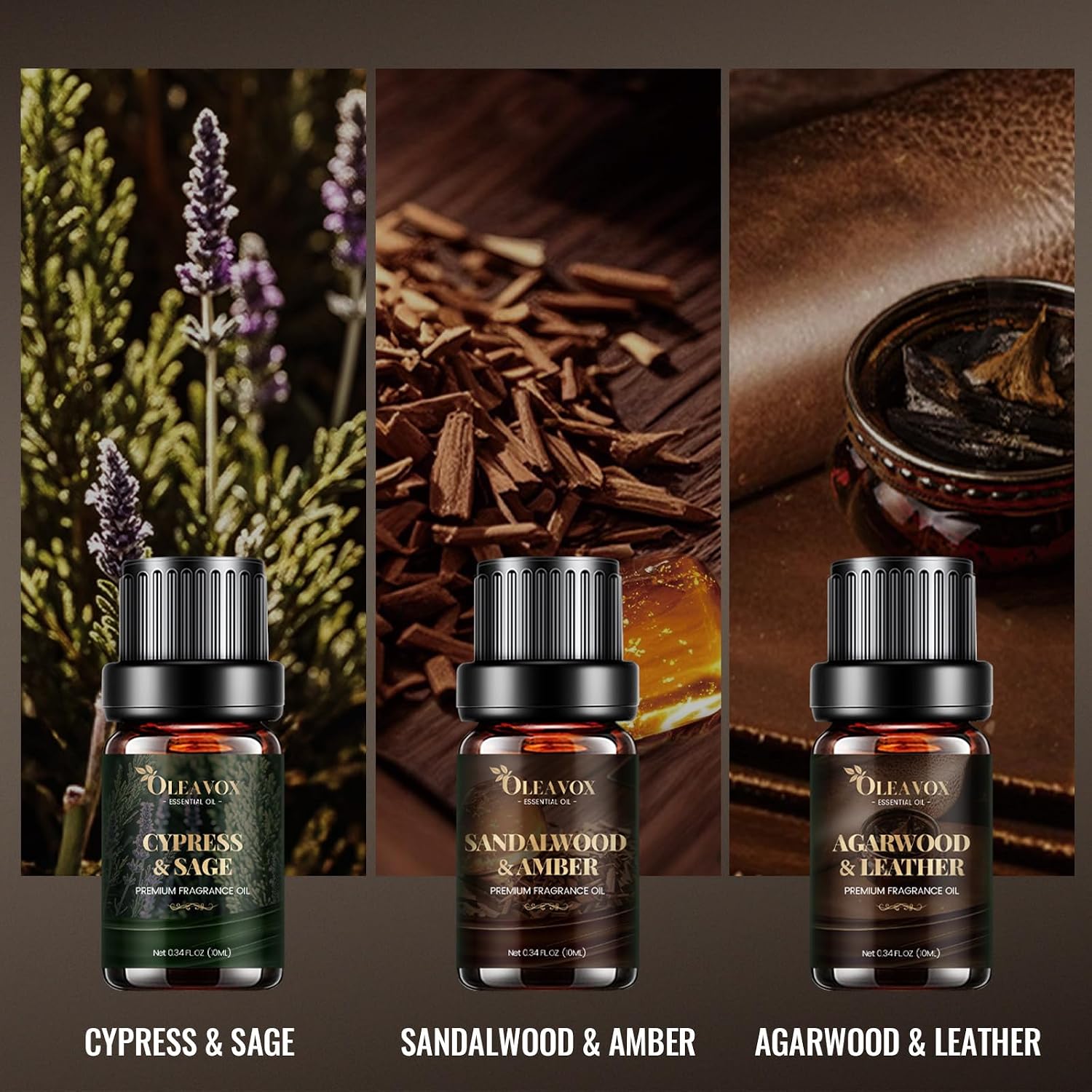 Men Essential Oils Gift Set, Premium Fragrance Oil for Diffusers for Home | Candle & Soap Scents,Agarwood &
