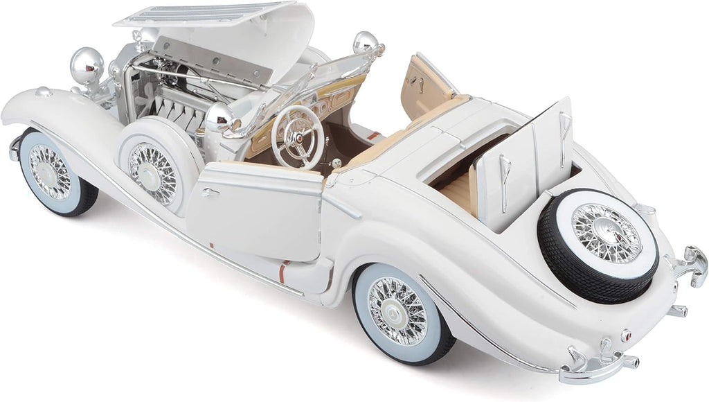 1936 Mercedes Benz 500 K Special Roadster White 1/18 Diecast Model Car by Maisto