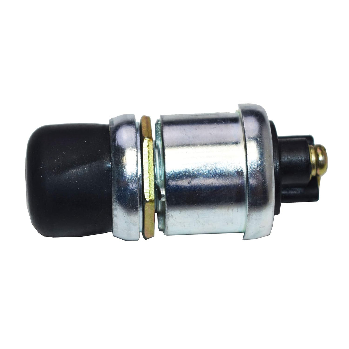 A-Team Performance Momentary Push Button Switch - Neoprene Cap & Panel Mount Start Button in 5/8-Inch Hole - Screw Terminal - Universal Fit, Black