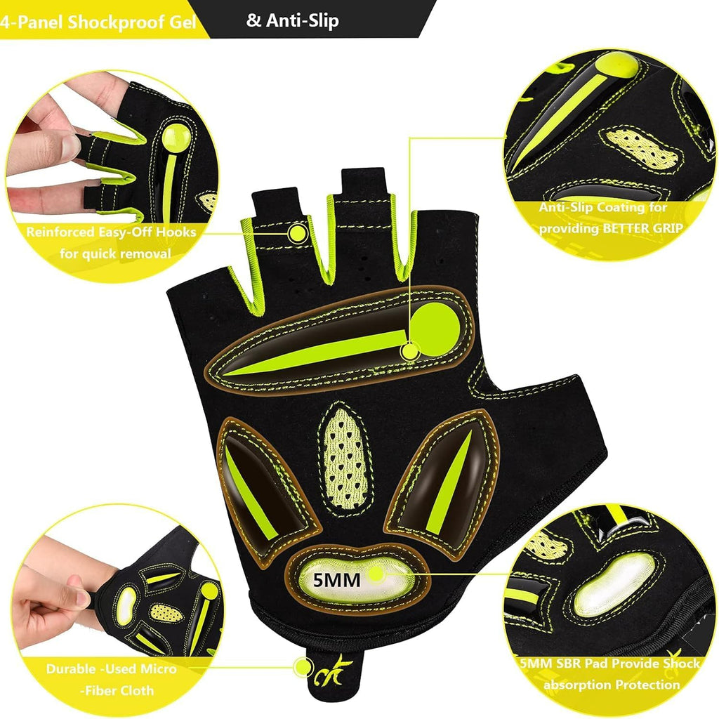 Bike Cycling Gloves for Men Women,Non-Slip Breathable 5MM Gel Pads DH Mountain Road Bicycle Gloves for MTB Biking