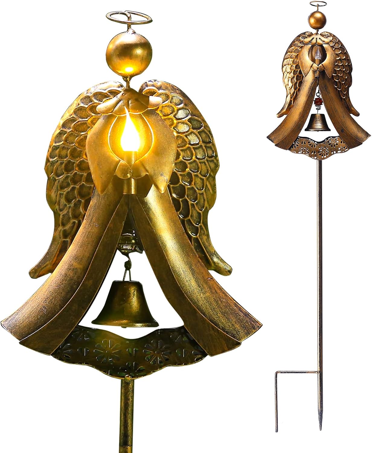 Solar Metal Angel Stake Grave Decorations for Cemetery Perfect as Angel Remembrance & Sympathy cemetary Grave