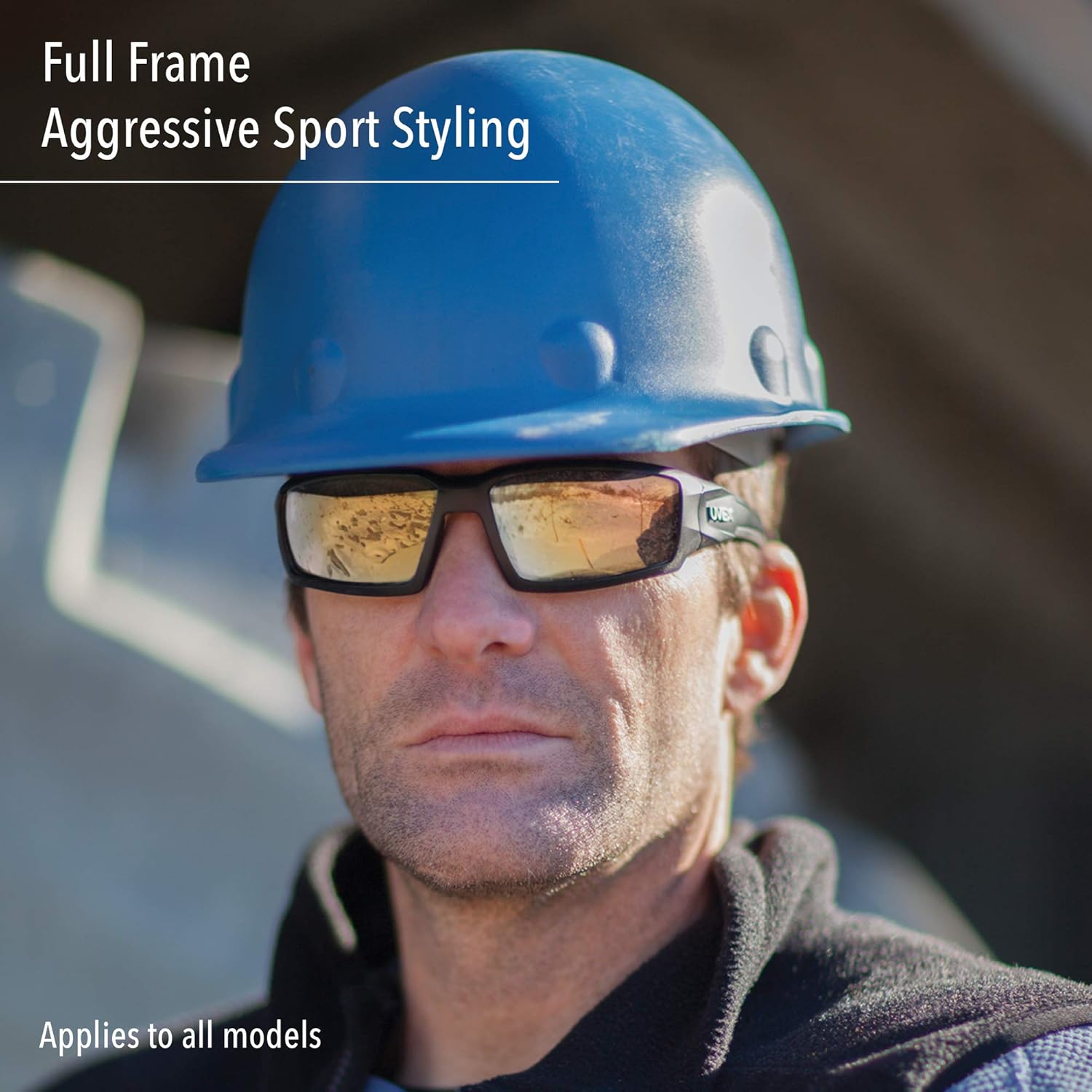Uvex Hypershock Safety Glasses, Black Frame with SCT-Blue Lens & HydroShield Anti-Fog Coating (S2951HS)