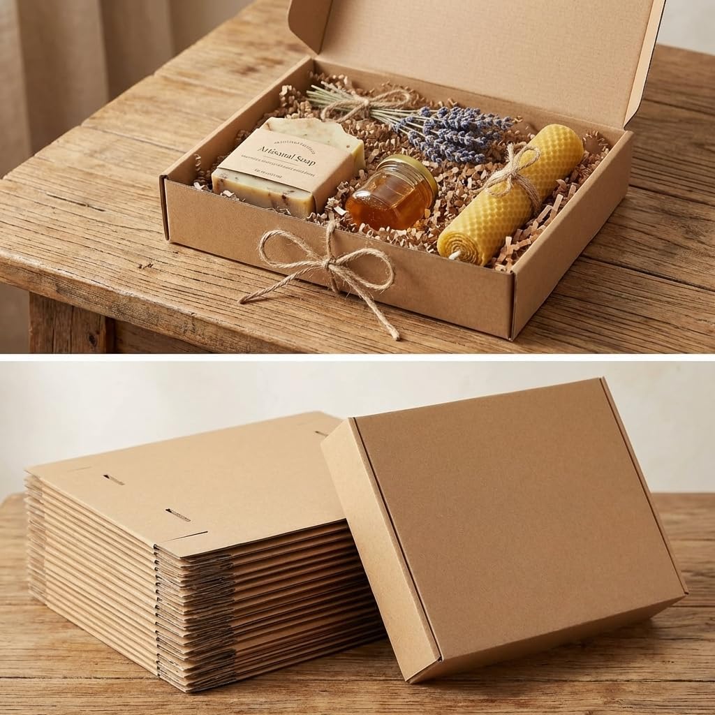 9x6x2 Cardboard Shipping Boxes Set of 20, Brown