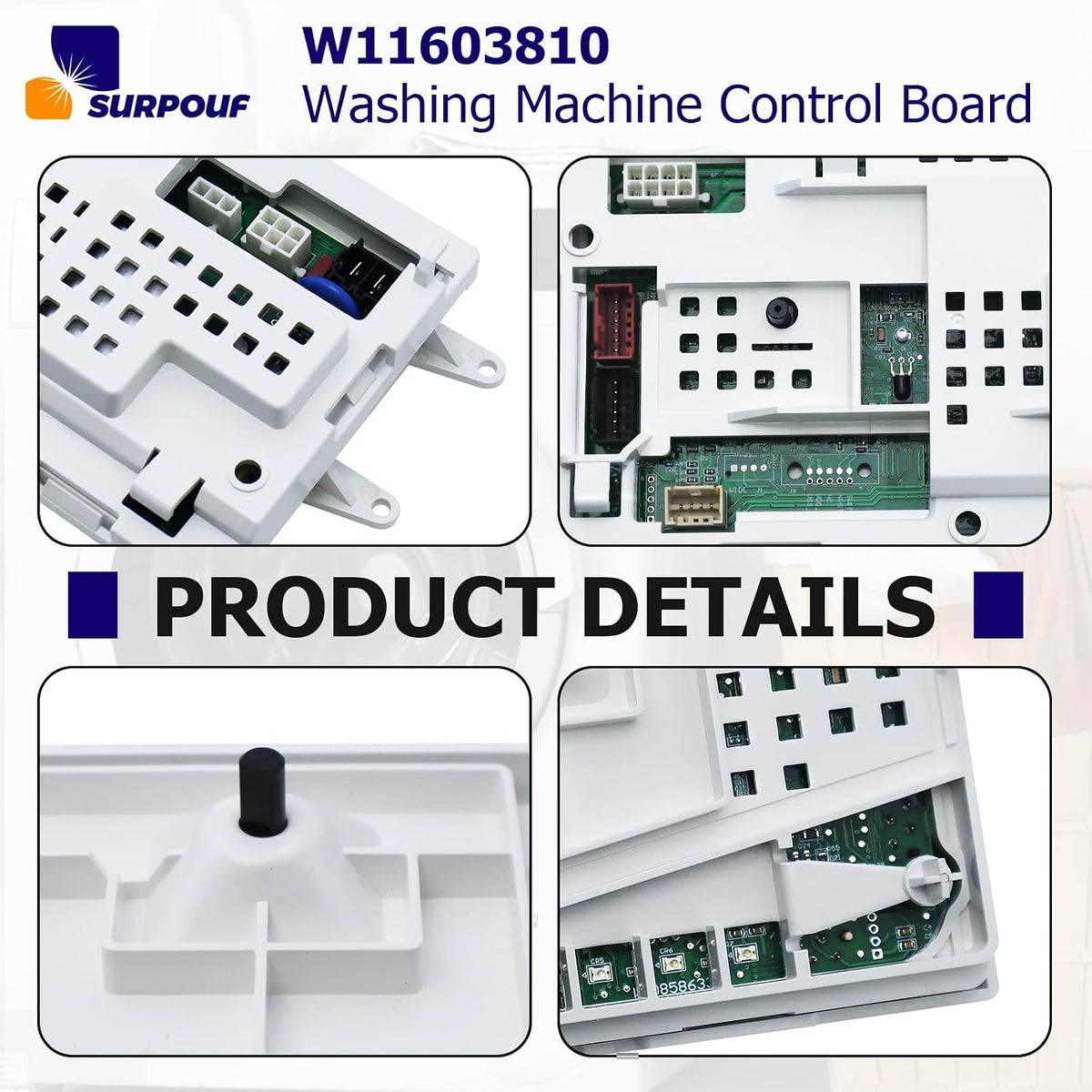 W11603810 W11578565 Washer Control Board Compatible with Whirlpool Replacement 4980453 AP7193495 FIX16744838 WTW4816FW3