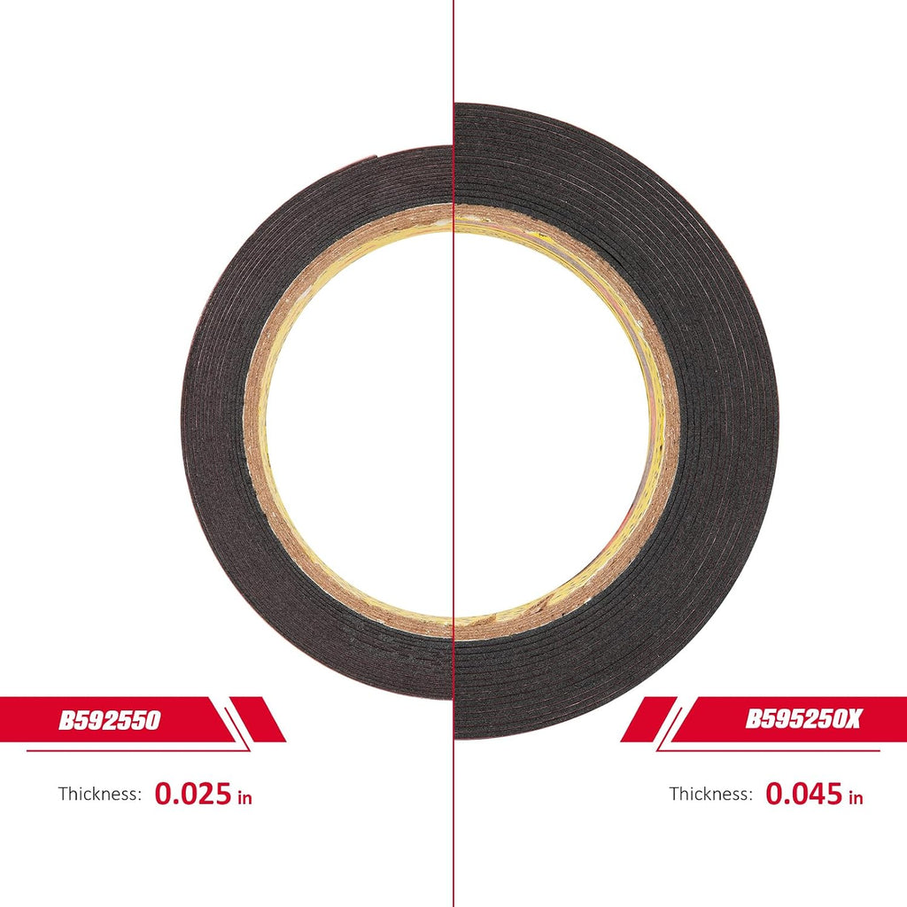3M Heavy Duty Double Sided Tape 2''x15.4Ft 0.043in Thick 5952 Black