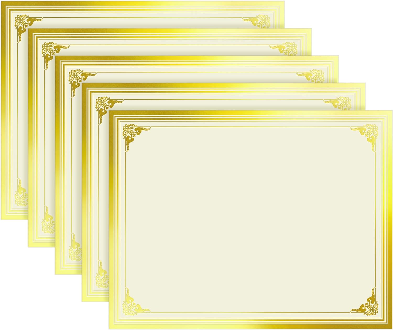 50 Sheets Certificate Papers - Blank Gold Foil Border, Letter Size 8.5x11 for Diploma, Certificates, Participation