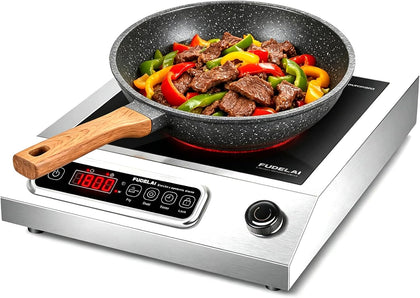 1800W Electric Hot Plate, Stainless Steel Portable Burner