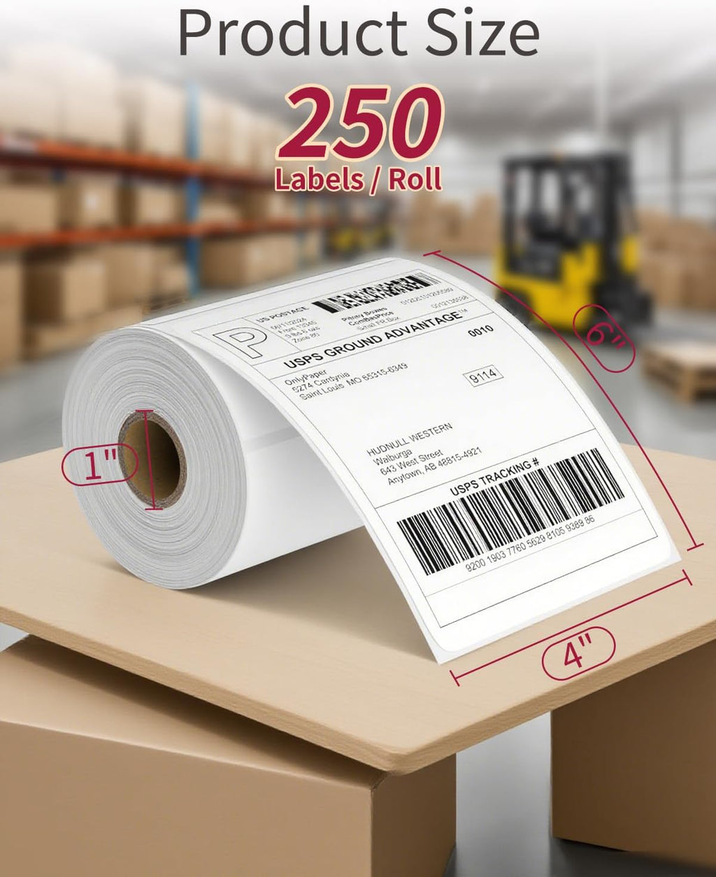 Direct Thermal Shipping Labels - 500 4x6 Thermal Labels Roll - Perforated and Strong Adhesive, 250 Labels per Roll, 2
