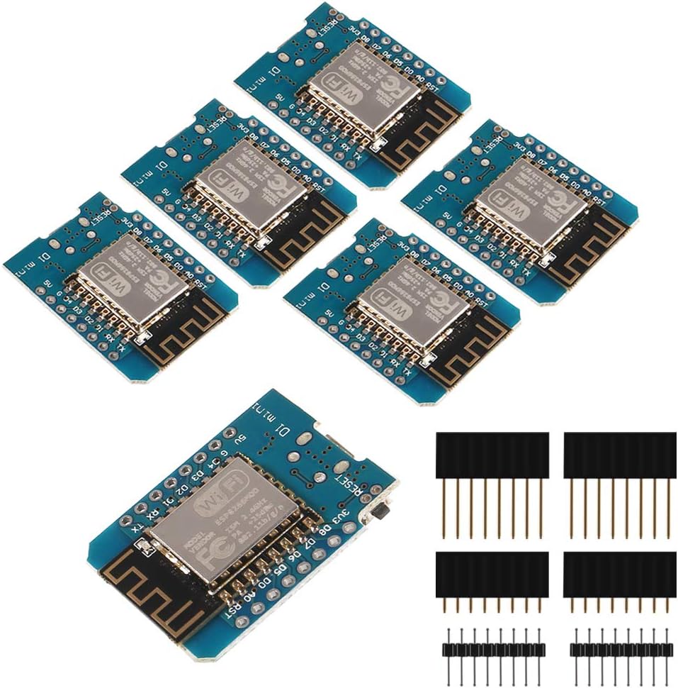 AITRIP D1 Mini WiFi Dev Board,Mini NodeMcu Lua 4M Bytes WLAN WiFi Internet Development Board Base on ESP8266 ESP-12F for Arduino, 100% Compatible with WeMos D1 Mini (Pack of 6)