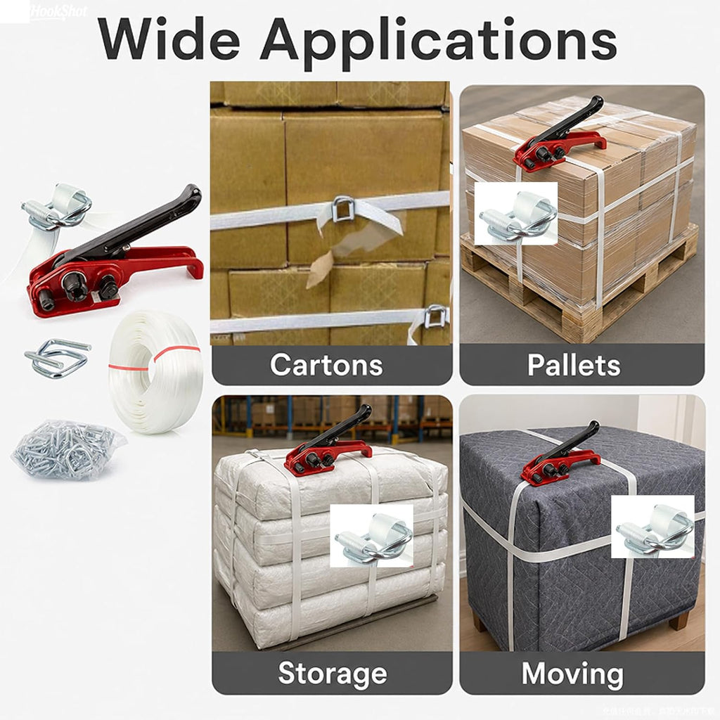 Heavy Duty Woven Pallet Strapping Tools Kit for Secure Industrial Packing