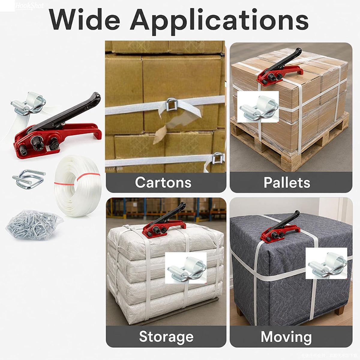 Heavy Duty Woven Pallet Strapping Tools Kit for Secure Industrial Packing