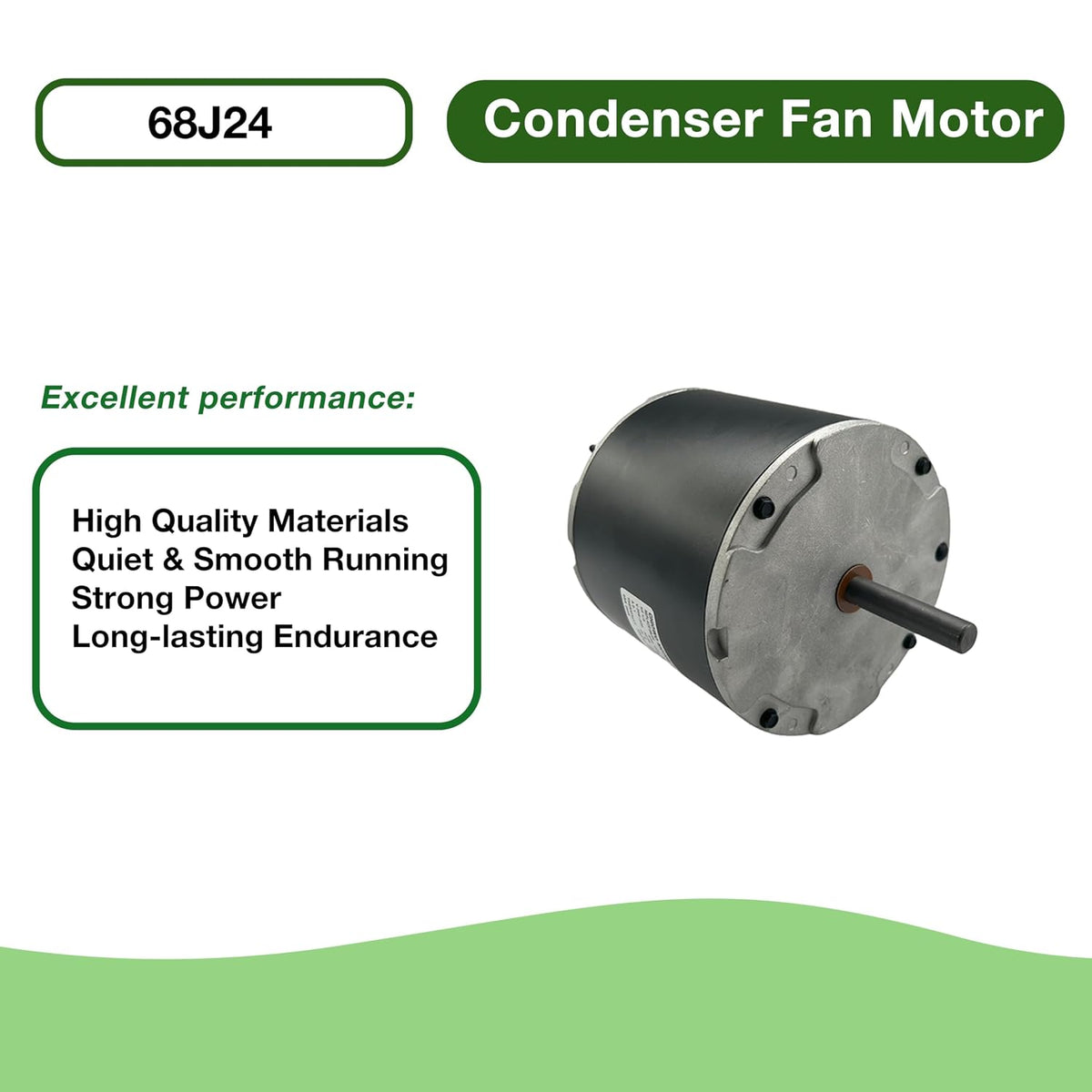 68J24 Condenser Fan Motor 1/3 HP 208-230V 2.1A 1075 RPM